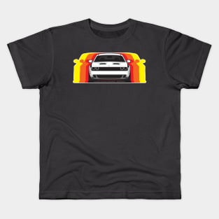 Dodge Challenger Hellcat BW red outline Kids T-Shirt